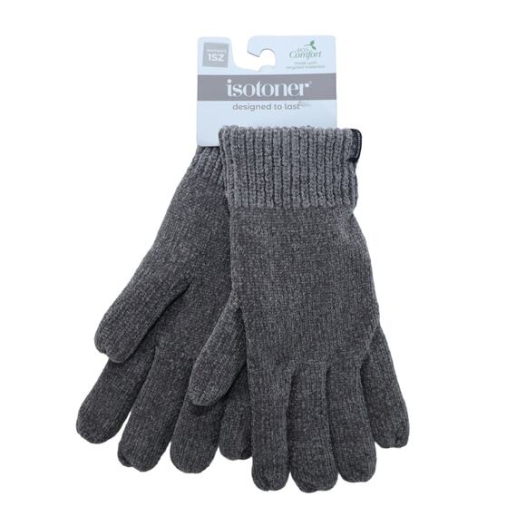 Isotoner EcoComfort Women's Knit Fleece Lined Gloves - One Size - Grey - NWT - Picture 1 of 3
